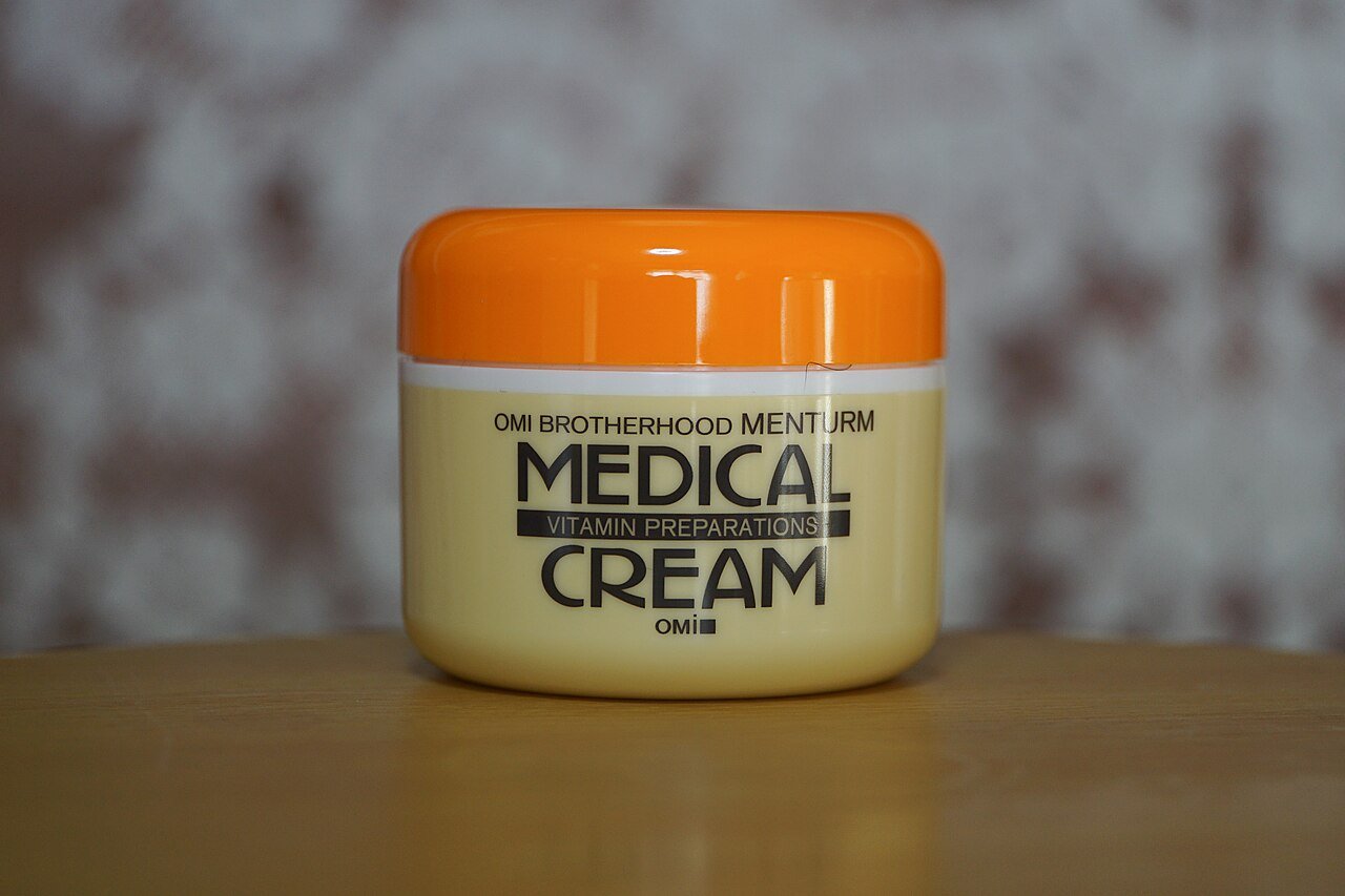 A tube of dermatological repair cream