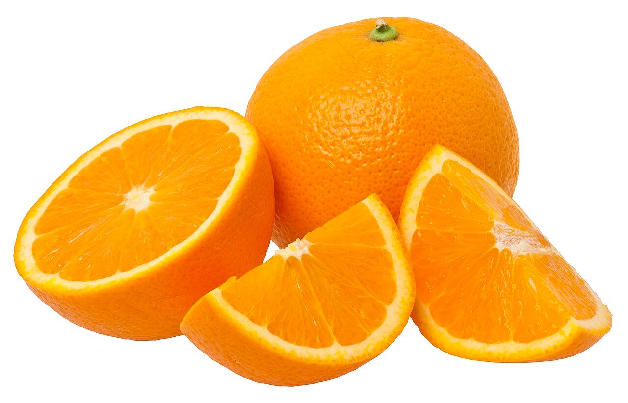 Fresh orange pieces, a natural symbol of vitamin C